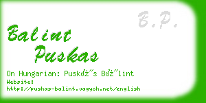 balint puskas business card